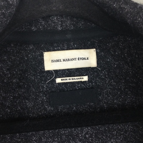 Isabel Marant Etoile Virgin Wool Open Shawl Collar Oversized Gray Cardigan Sz 38 - Picture 3 of 13